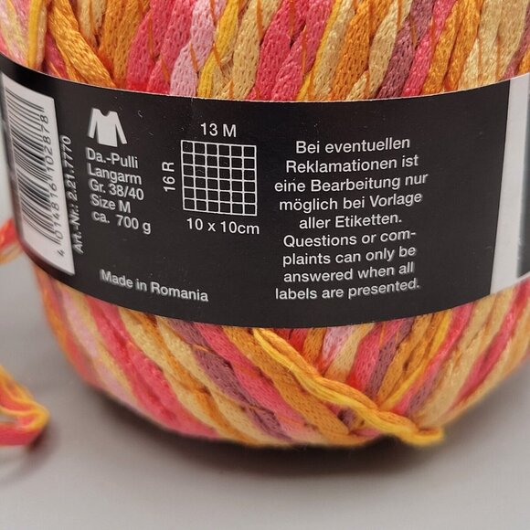 Austermann Sangria Yarn Orange Yellow Pink Lot of 2 Cakes Cotton Blend Twisted - Picture 4 of 7